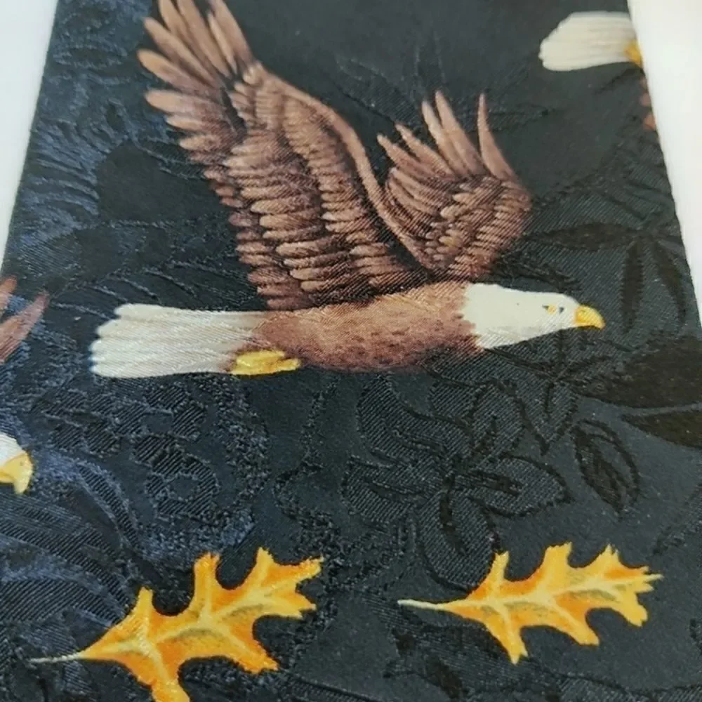 Vintage Marc Dennis Bald Eagle 100% silk tie